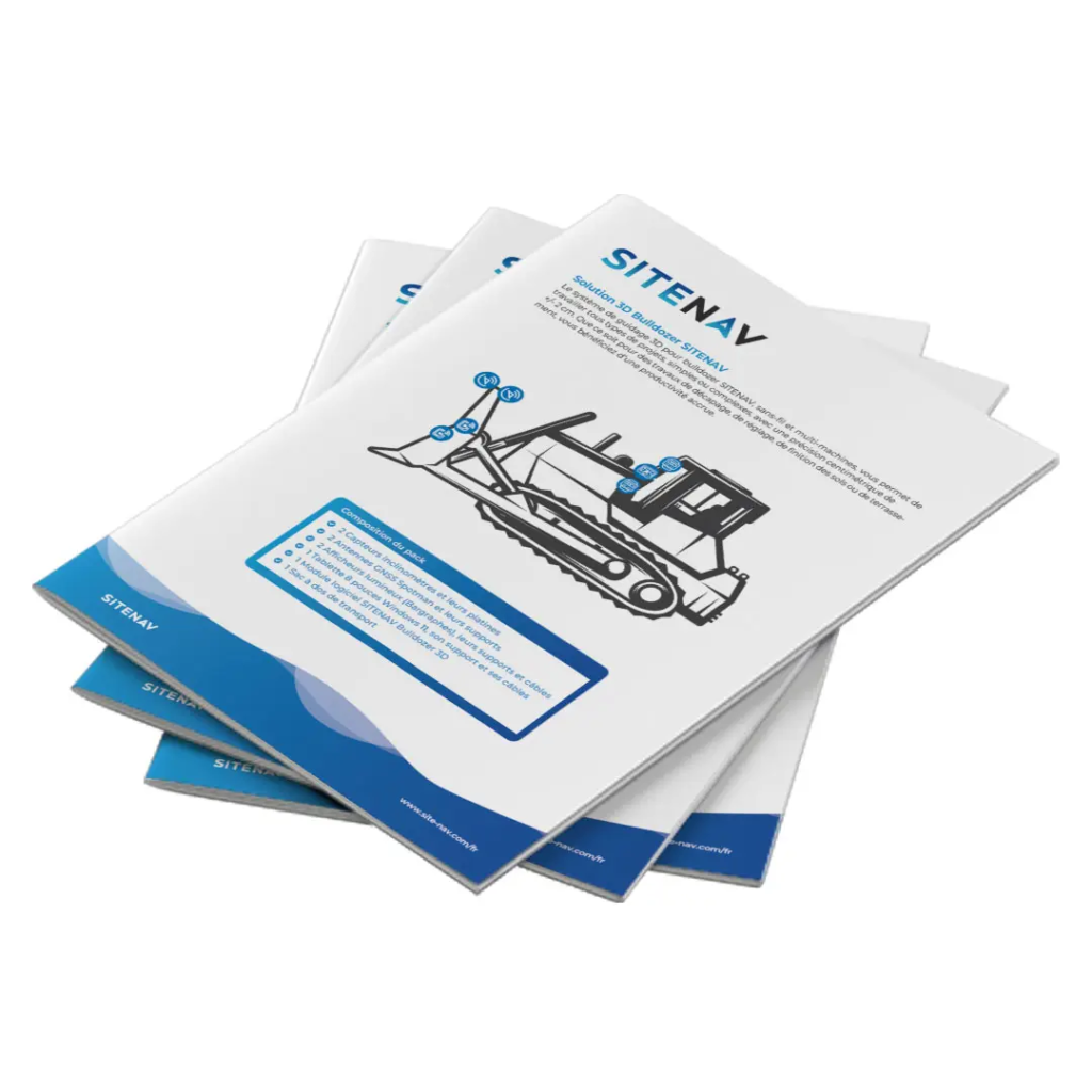 Guidage 3D sitenav bulldozer GNSS tablette et capteurs